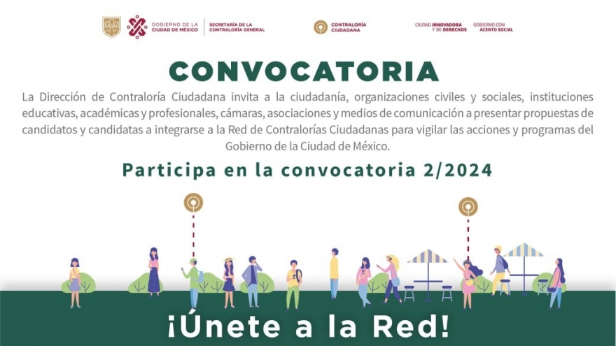2ª Convocatoria 2024 para participar como integrante de la Red de Contralorías Ciudadanas